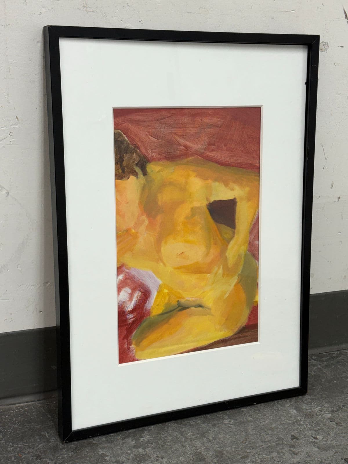 Modern Abstract Nude Painting, Framed - Thumbnail 4