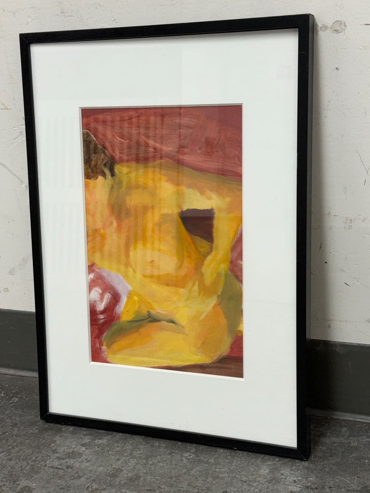 Modern Abstract Nude Painting, Framed - Thumbnail 3
