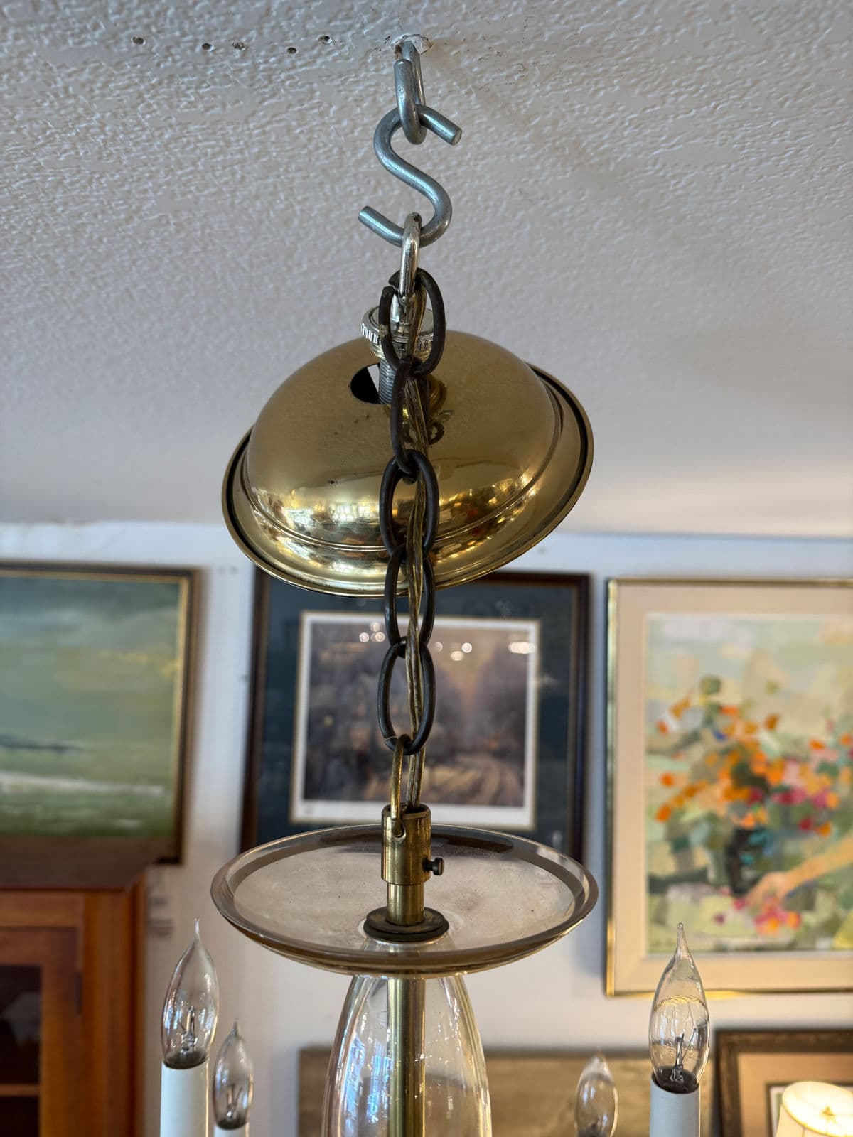 Vintage Amber Murano Glass 12 Light Chandelier - Thumbnail 6