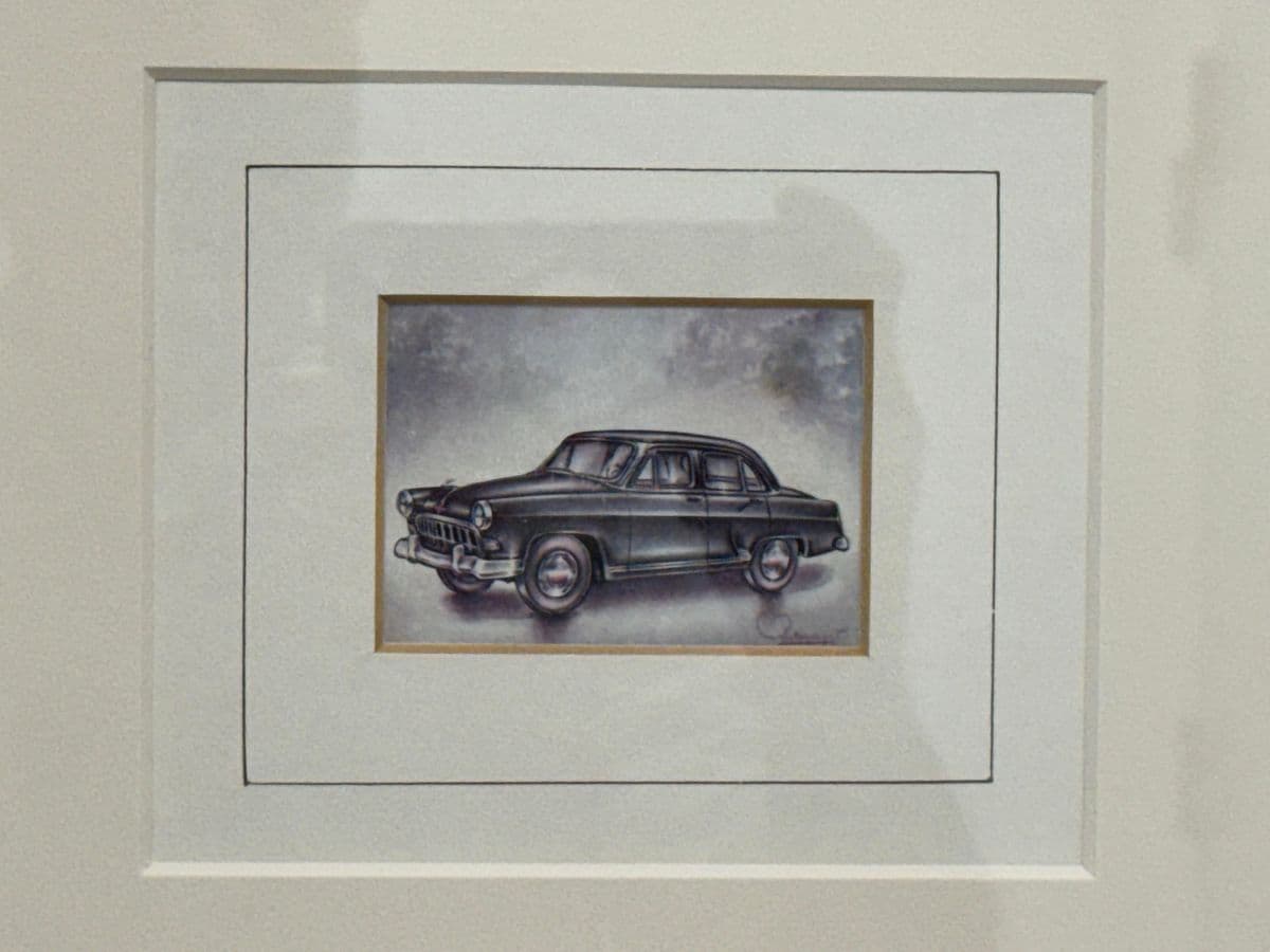 Miniature Volga Etching in Thick Off White Matte, Metal Framed - Thumbnail 6