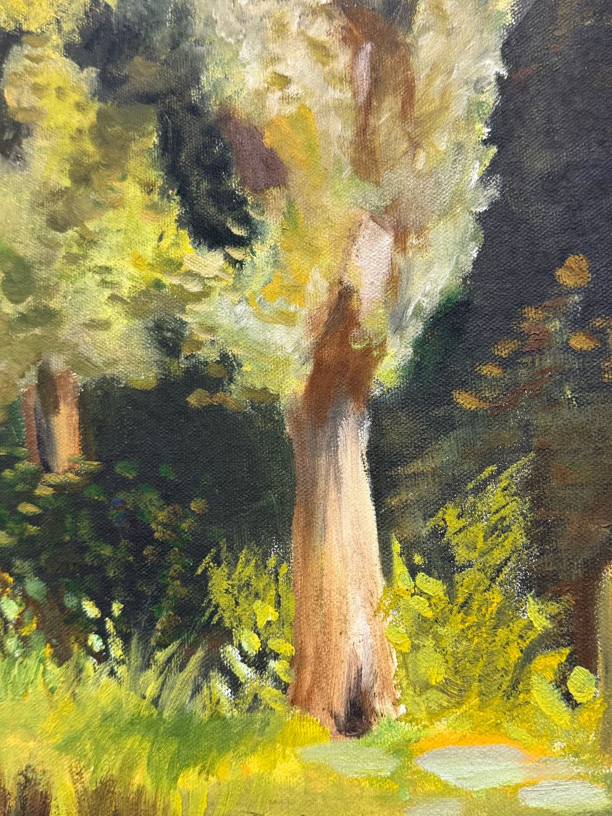 Impressionist Acrylic on Canvas Dock on a Pond Landscape Painting - Thumbnail 7