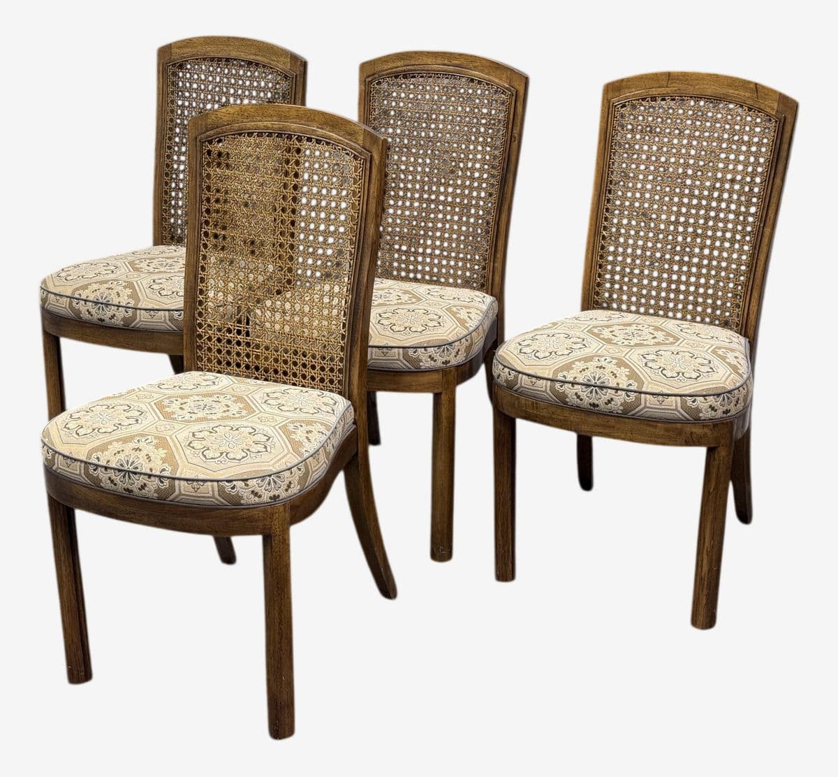 Drexel Heritage Accolade Collection Cane Back Dining Side Chairs, Set of Four - Image 1