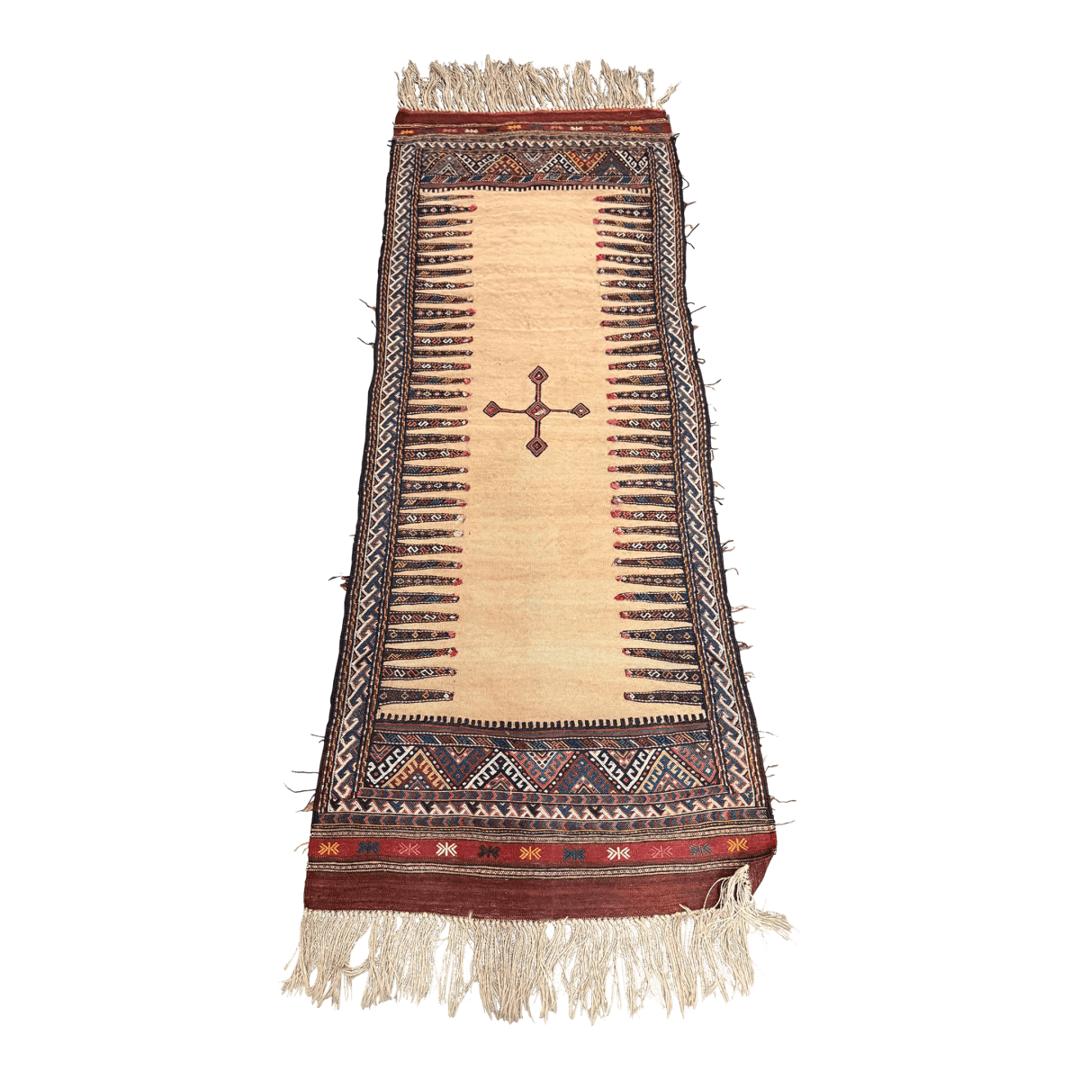 2ft 8in × 7ft 8in Iranian Sumak Kilim Runner - Thumbnail 2