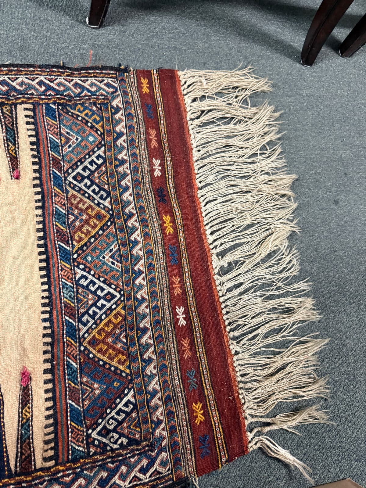 2ft 8in × 7ft 8in Iranian Sumak Kilim Runner - Thumbnail 7