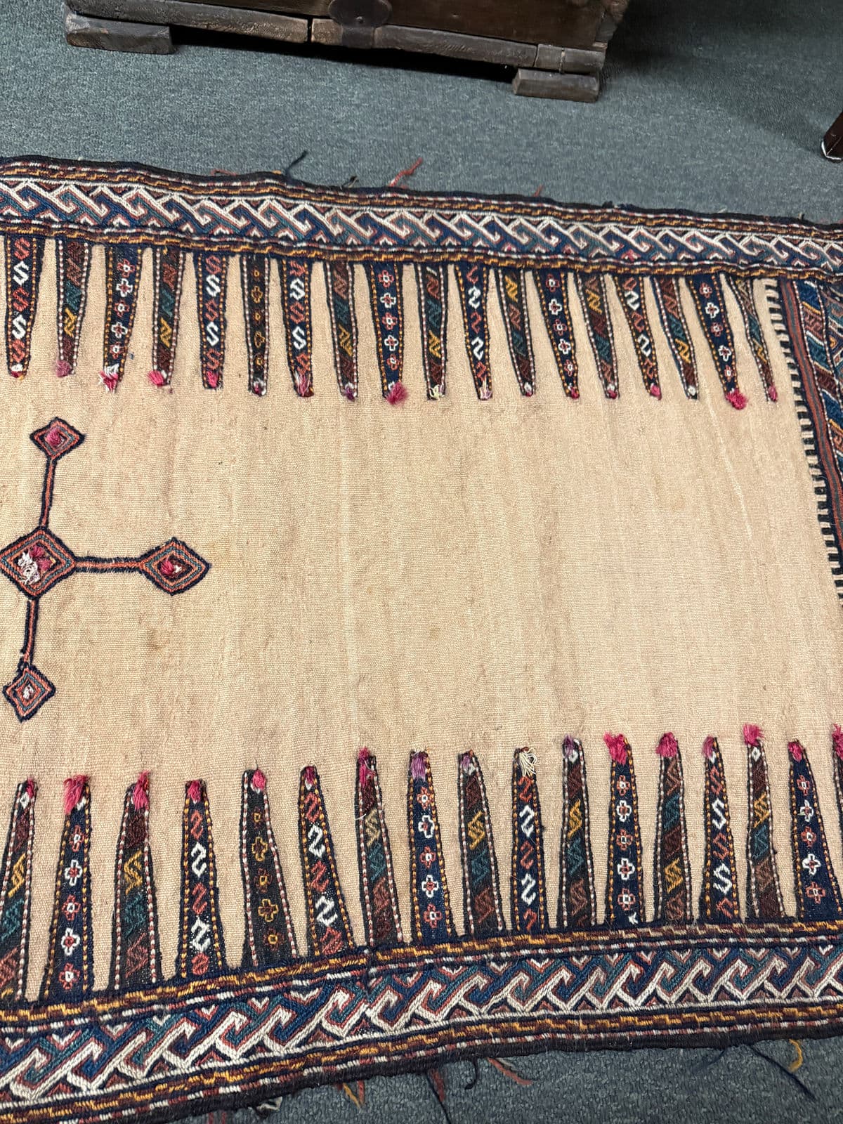 2ft 8in × 7ft 8in Iranian Sumak Kilim Runner - Thumbnail 4