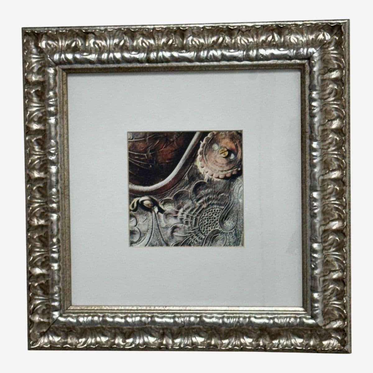 Color Photograph of Leather Tooled Saddle, Framed - Image 1