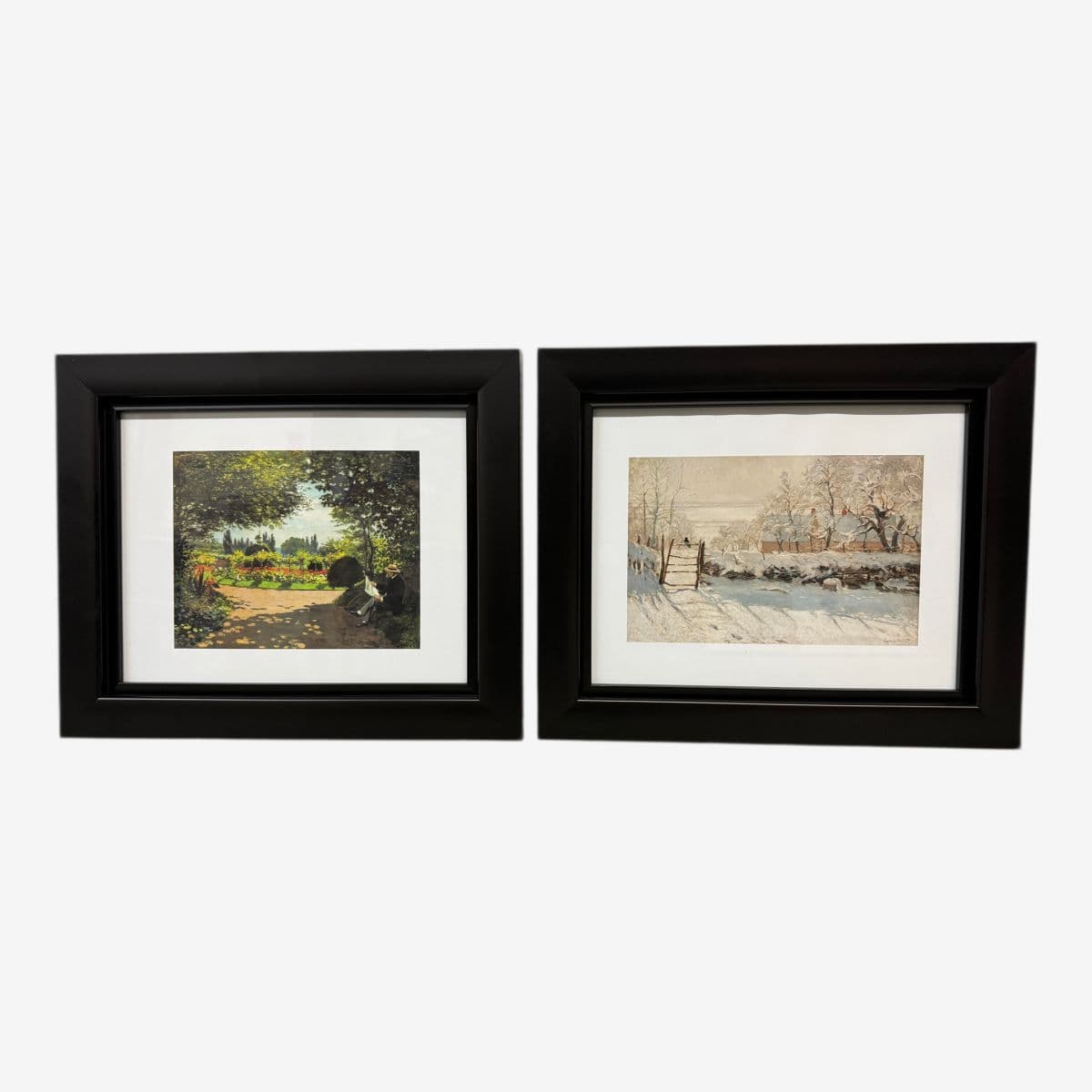 Claude Monet "Adolph in Garden" + "The Magpie" Reproduction Prints, Set of Two - Image 1