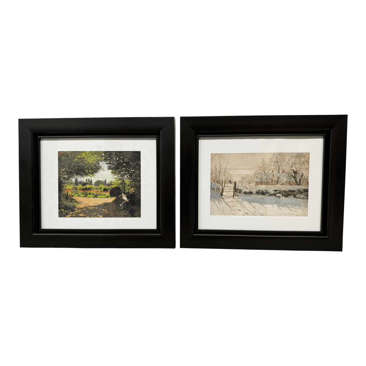 Claude Monet "Adolph in Garden" + "The Magpie" Reproduction Prints, Set of Two - Thumbnail 2