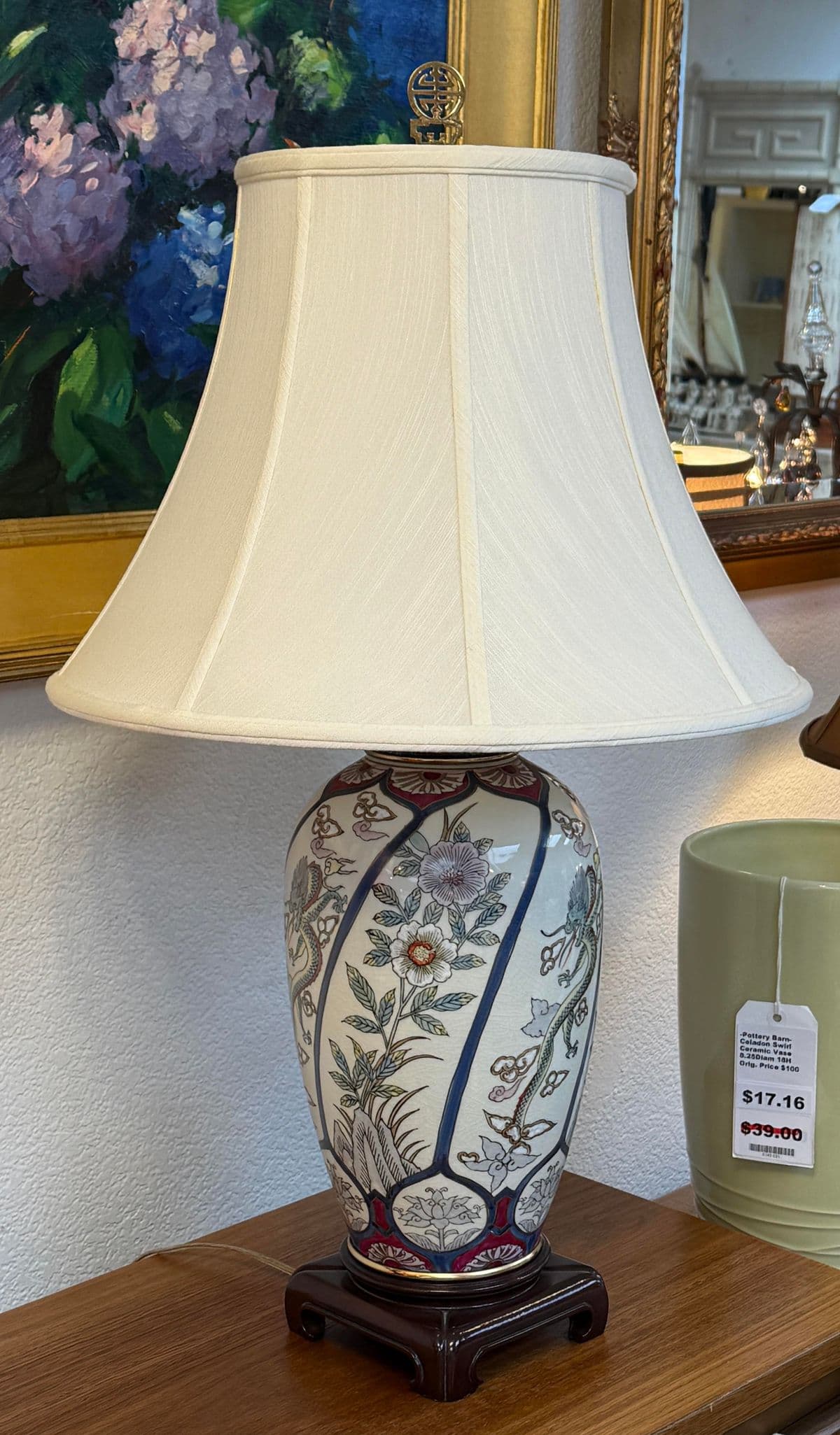 Ethan Allen Chinoiserie Ceramic Table Lamp - Thumbnail 3