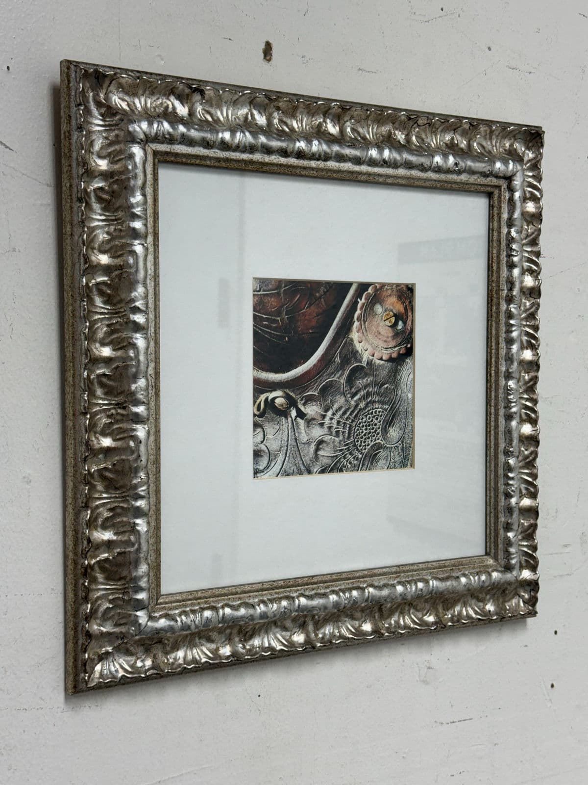 Color Photograph of Leather Tooled Saddle, Framed - Thumbnail 3