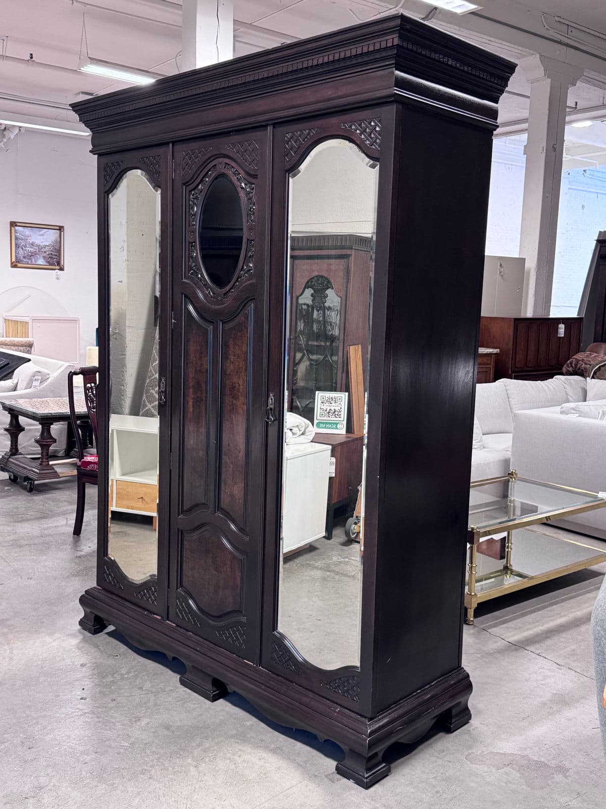 Antique Modular Double Mirror Wardrobe - Thumbnail 6