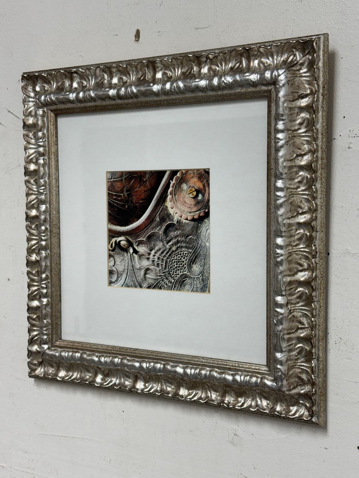 Color Photograph of Leather Tooled Saddle, Framed - Thumbnail 4