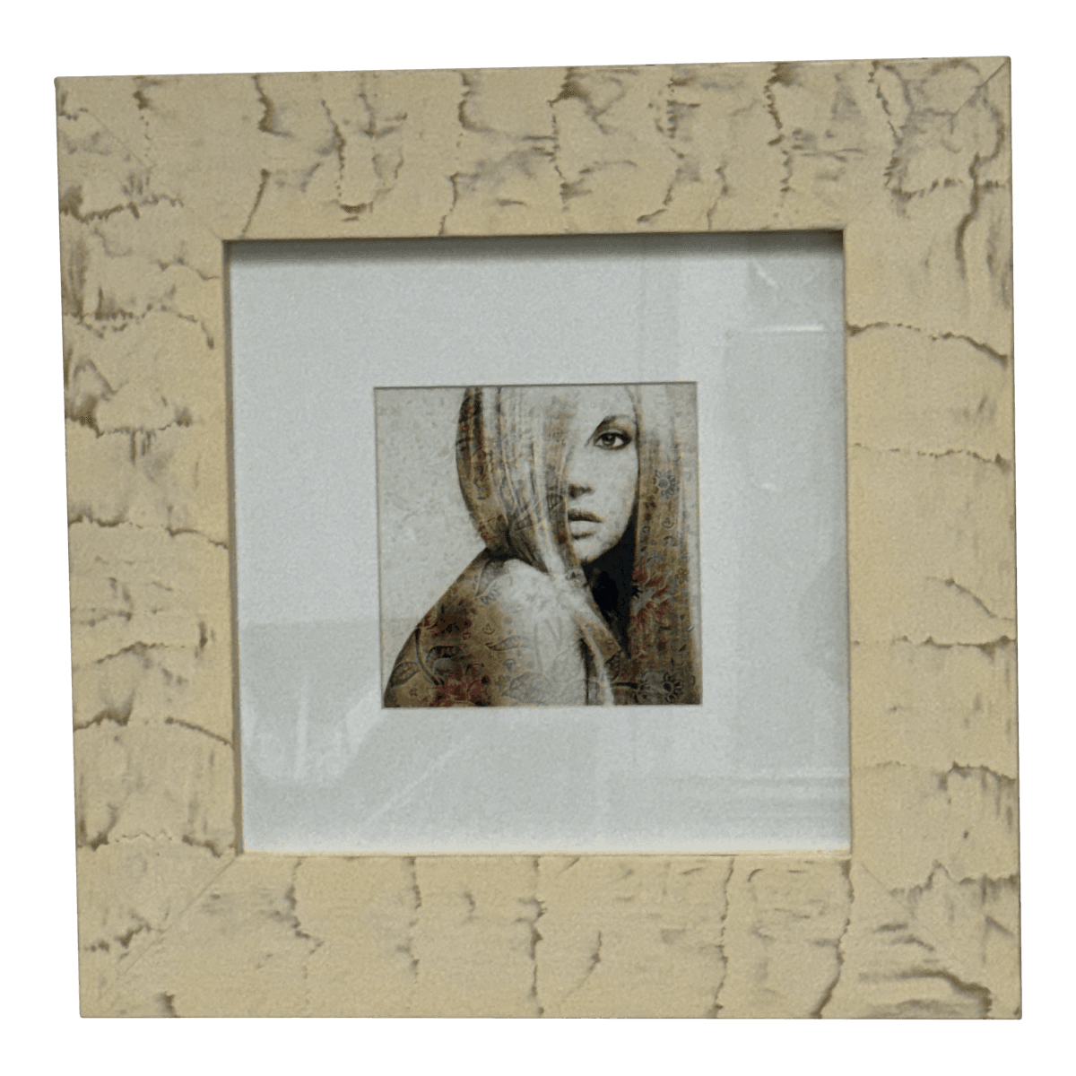 Portrait of Woman With Paisley Overlay, Framed - Thumbnail 2