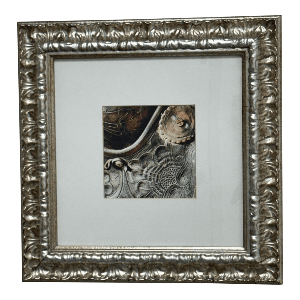 Color Photograph of Leather Tooled Saddle, Framed - Thumbnail 2