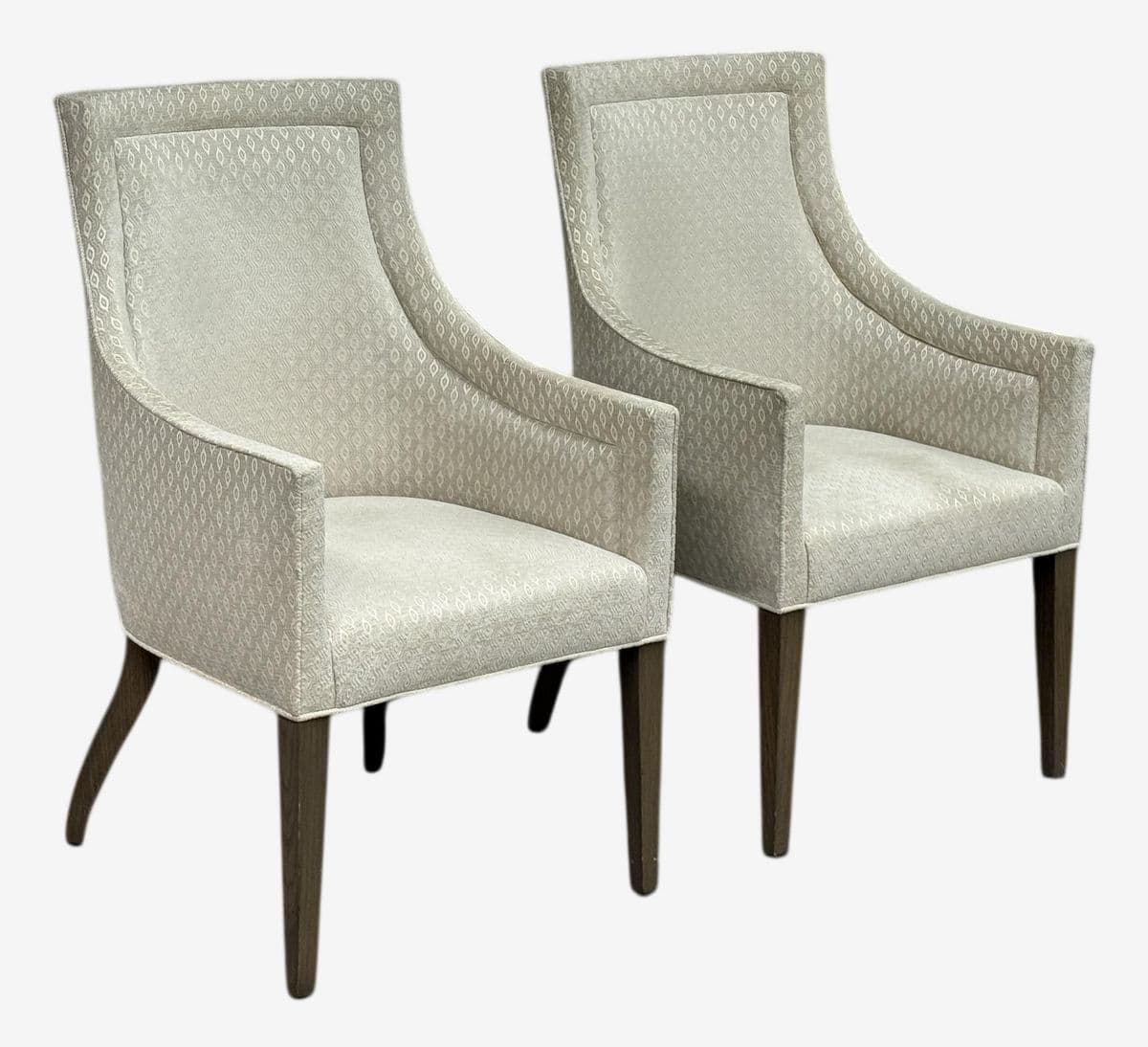 Custom Design Slope Arm Chairs, Pair - Image 1