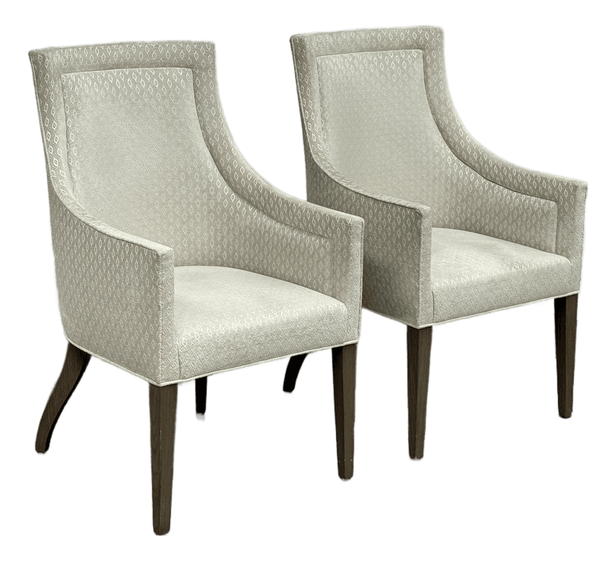 Custom Design Slope Arm Chairs, Pair - Thumbnail 2
