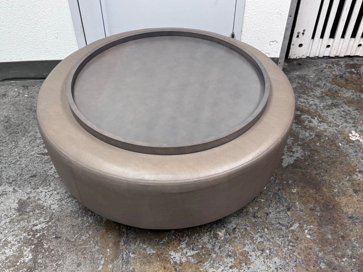 Thayer Coggin Clip Leather Ottoman + Tray Set - Thumbnail 5