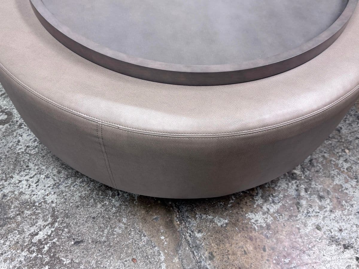 Thayer Coggin Clip Leather Ottoman + Tray Set - Thumbnail 3