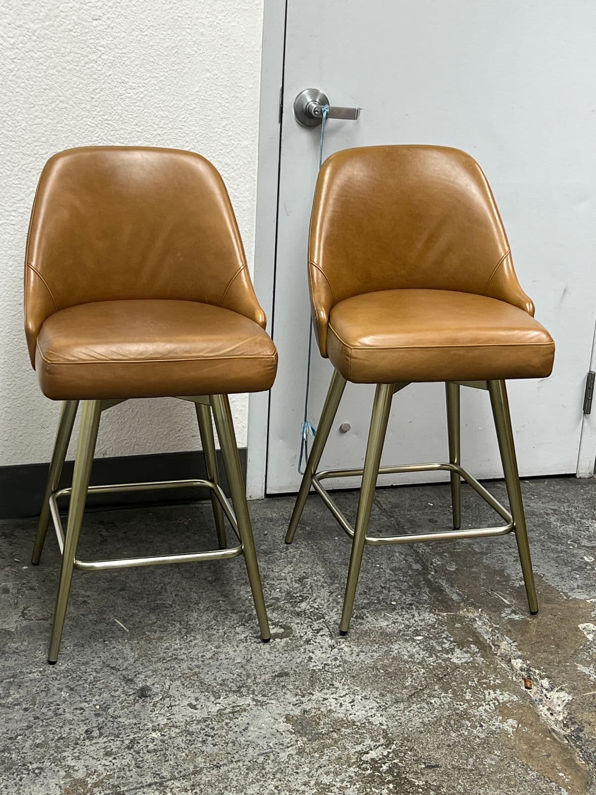 West Elm Mid Century Swivel Counter Stools, Pair - Thumbnail 4