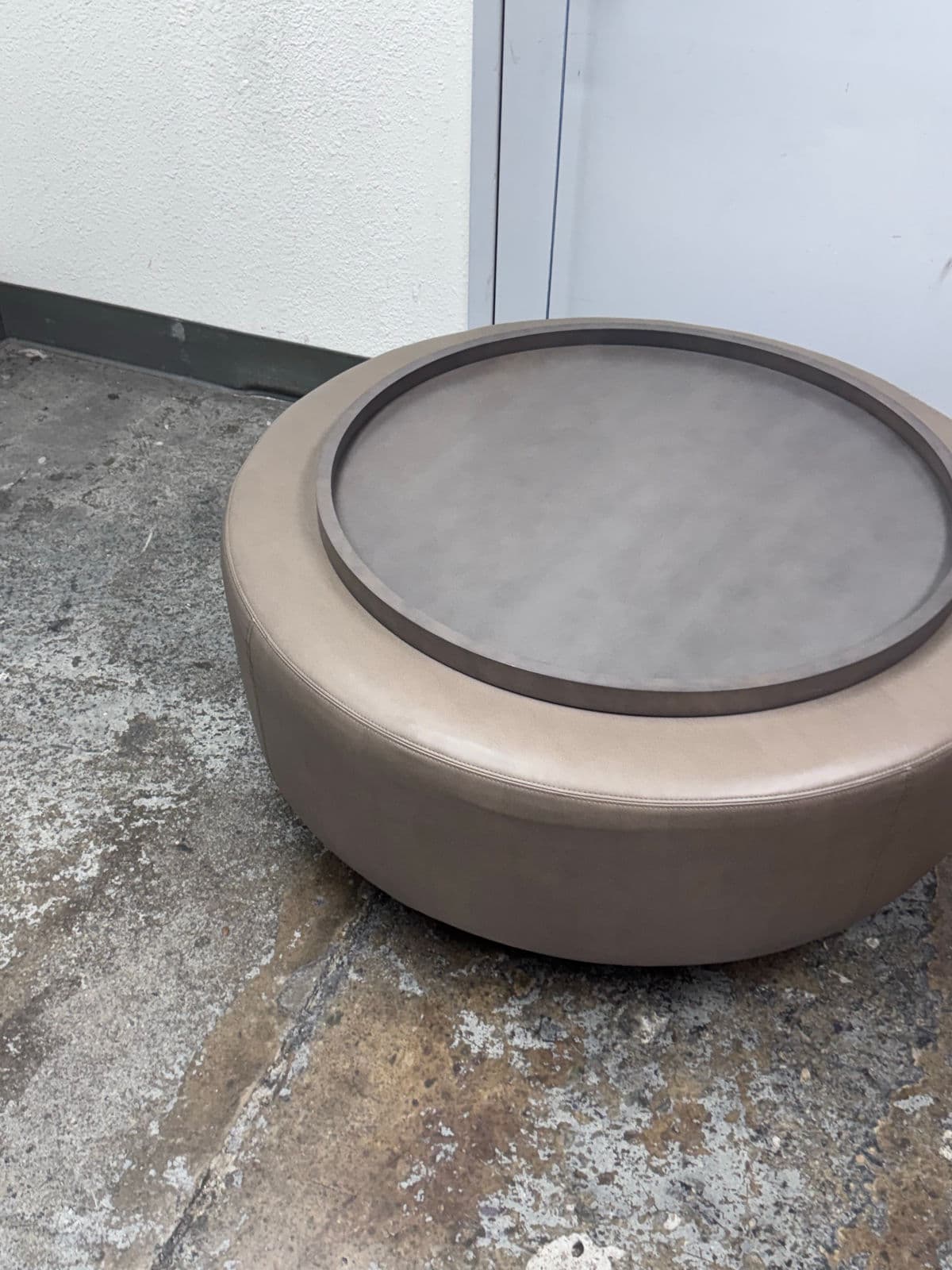 Thayer Coggin Clip Leather Ottoman + Tray Set - Thumbnail 11