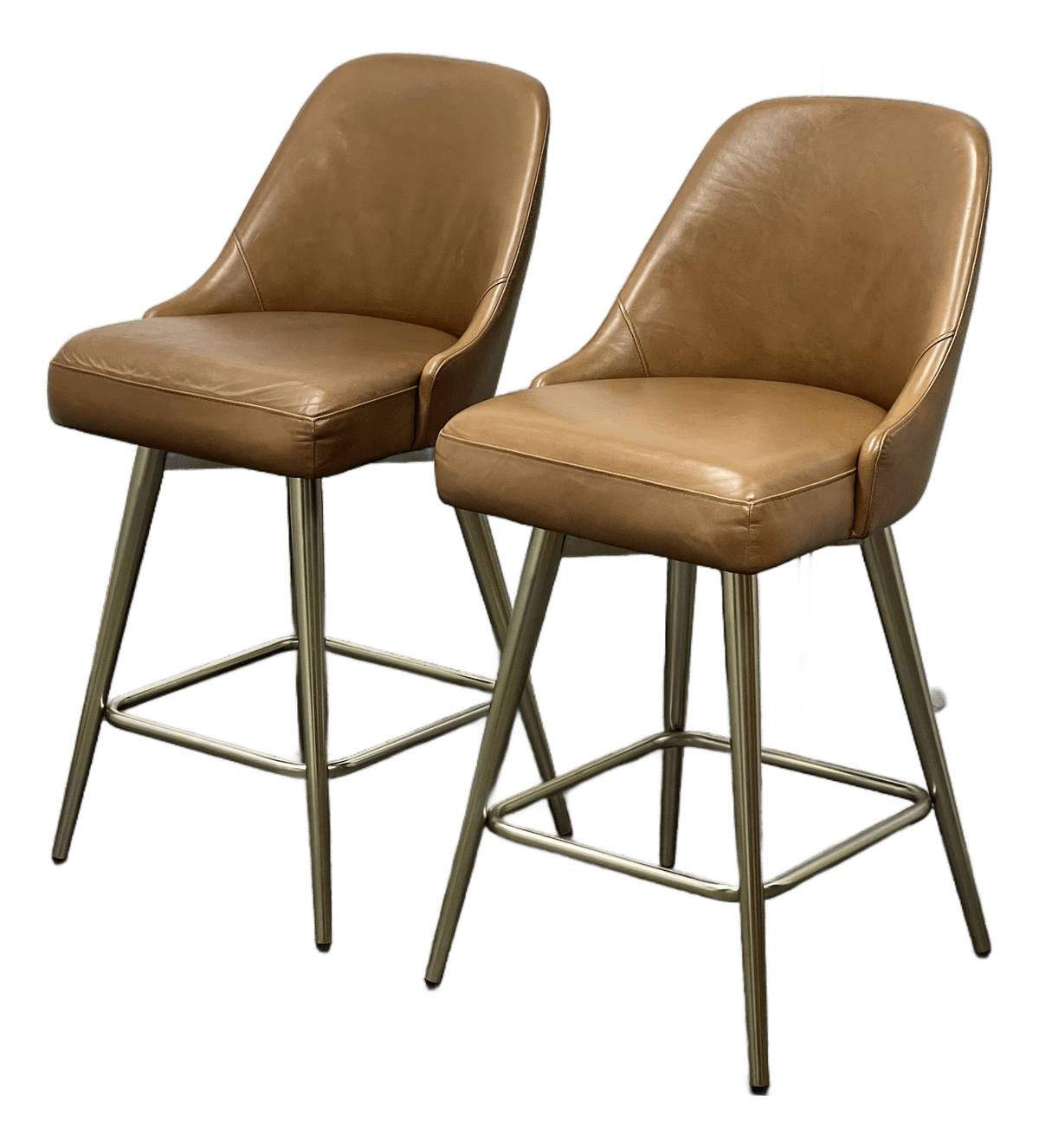 West Elm Mid Century Swivel Counter Stools, Pair - Thumbnail 2