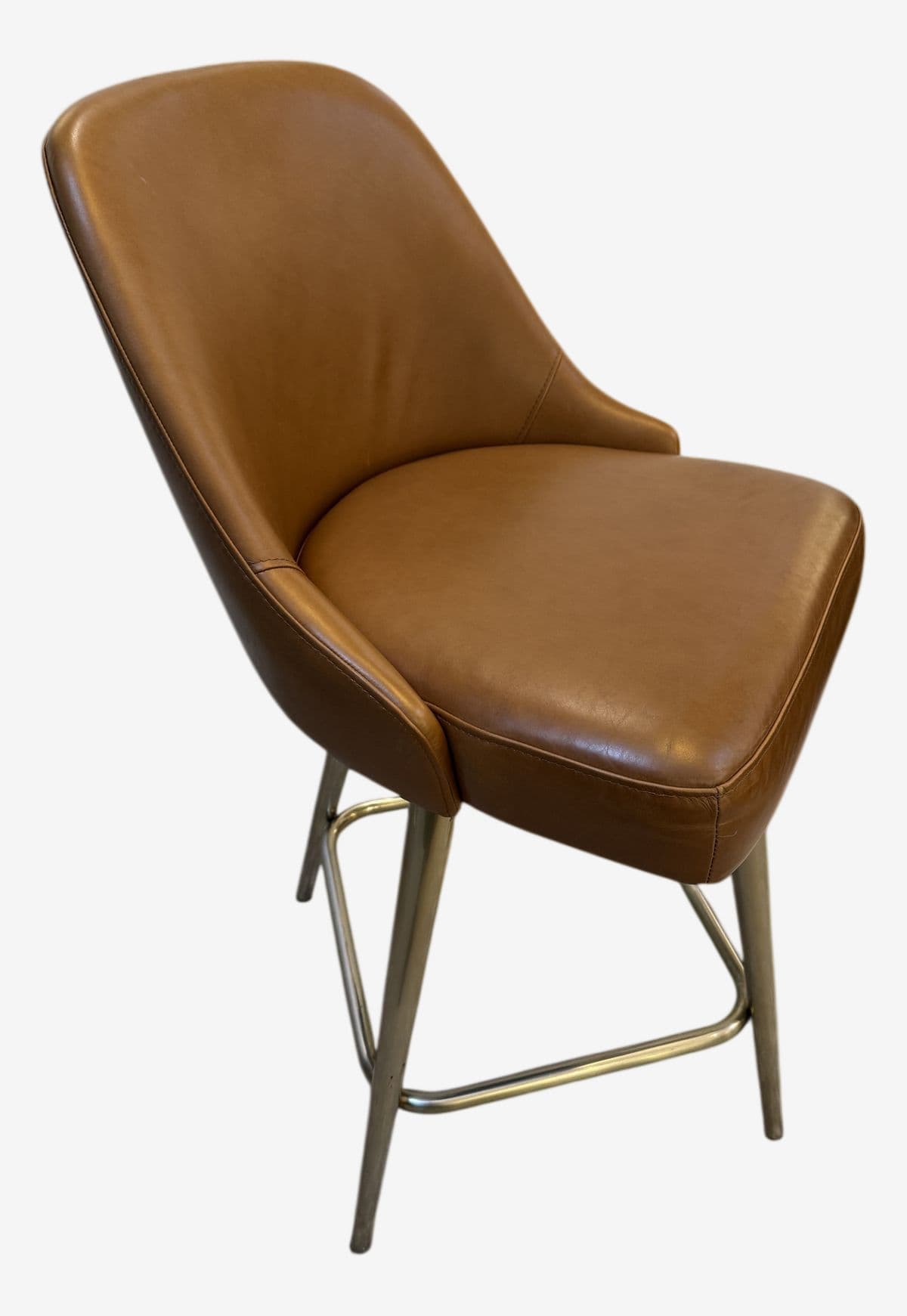 West Elm Mid Century Leather Swivel Counter Stool - Image 1