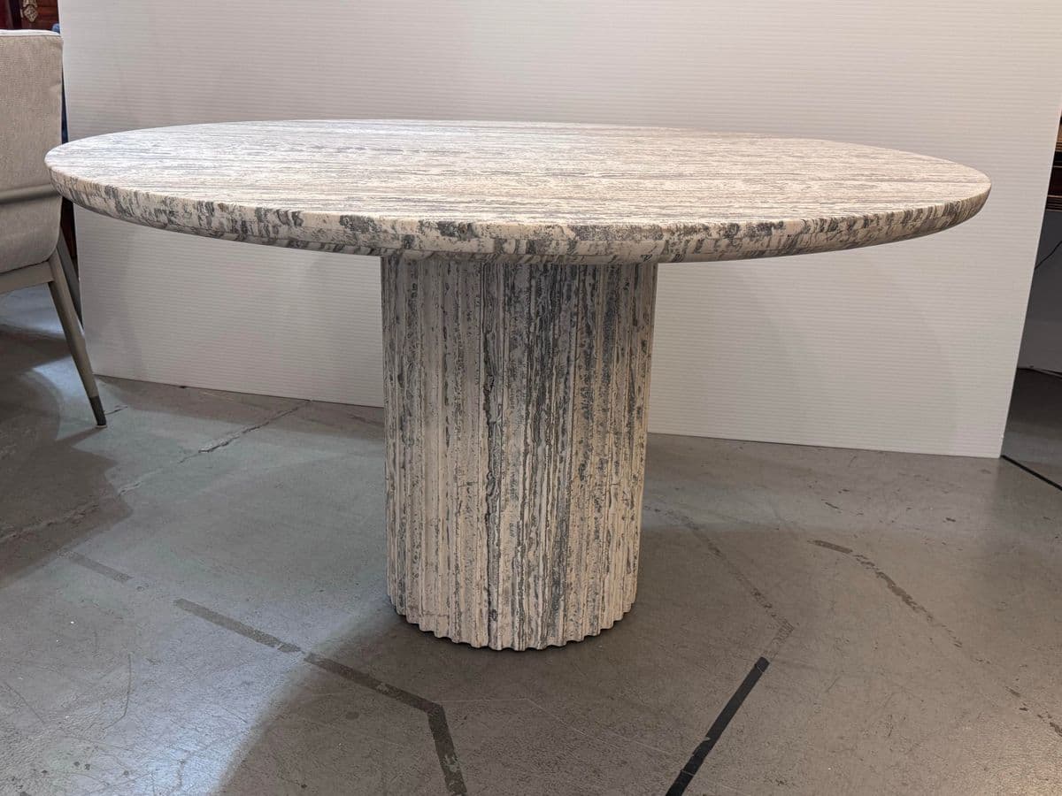 Universal Furniture Modern Meadow White Travertine Dining Table - Thumbnail 3