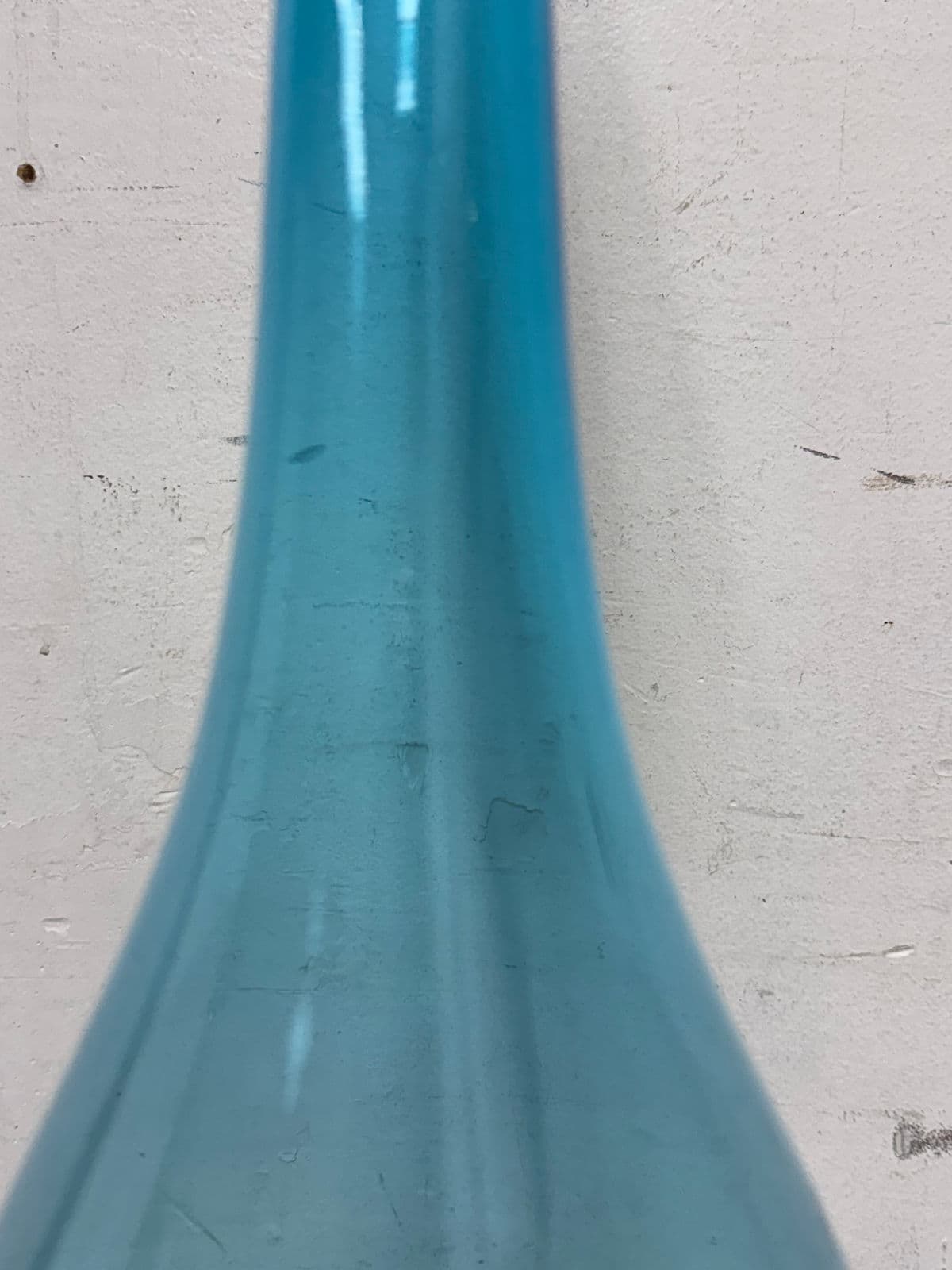 Italian Hand Blown Blue Vessel With Stopper - Thumbnail 10