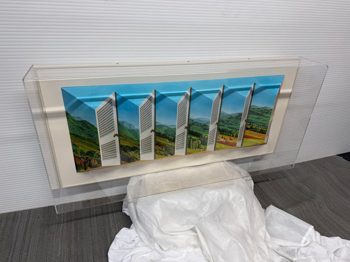 Circa 2003 Patrick Hughes "Shutters" Original Art Work, Signed - Thumbnail 3