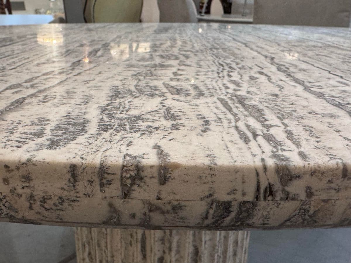 Universal Furniture Modern Meadow White Travertine Dining Table - Thumbnail 8