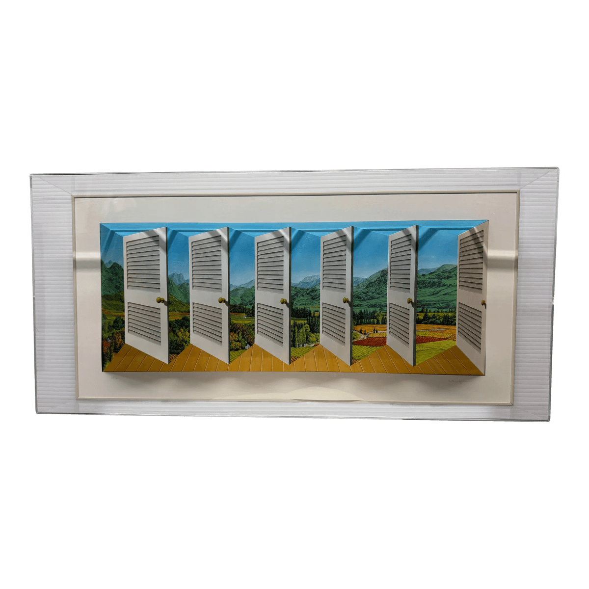 Circa 2003 Patrick Hughes "Shutters" Original Art Work, Signed - Thumbnail 2