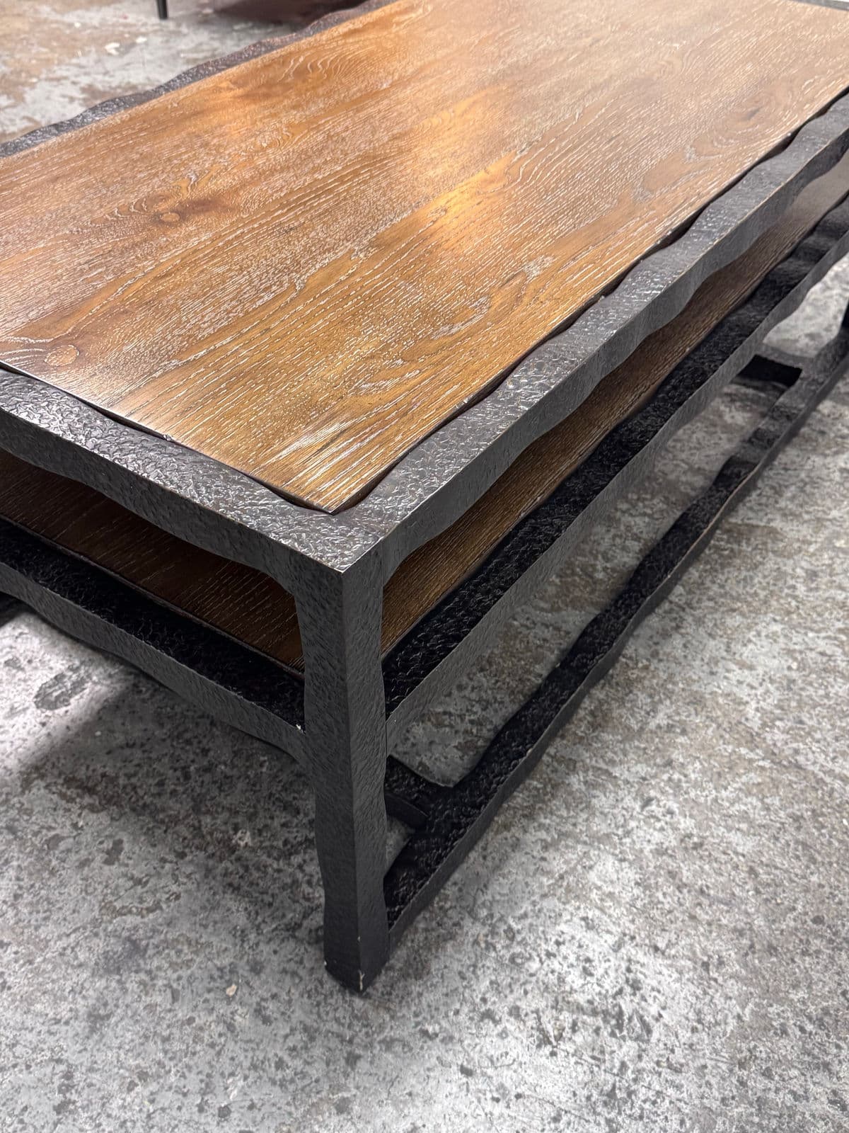 Bassett Furniture Wood + Metal Tiered Coffee Table - Thumbnail 6