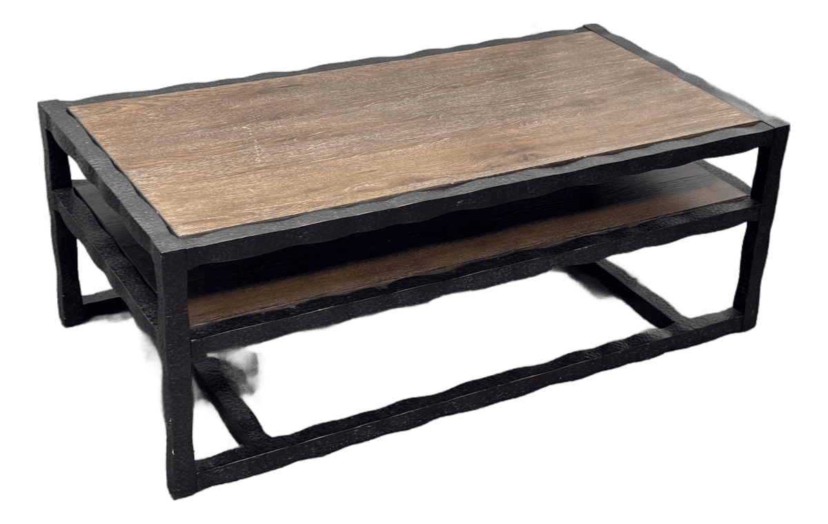 Bassett Furniture Wood + Metal Tiered Coffee Table - Thumbnail 2