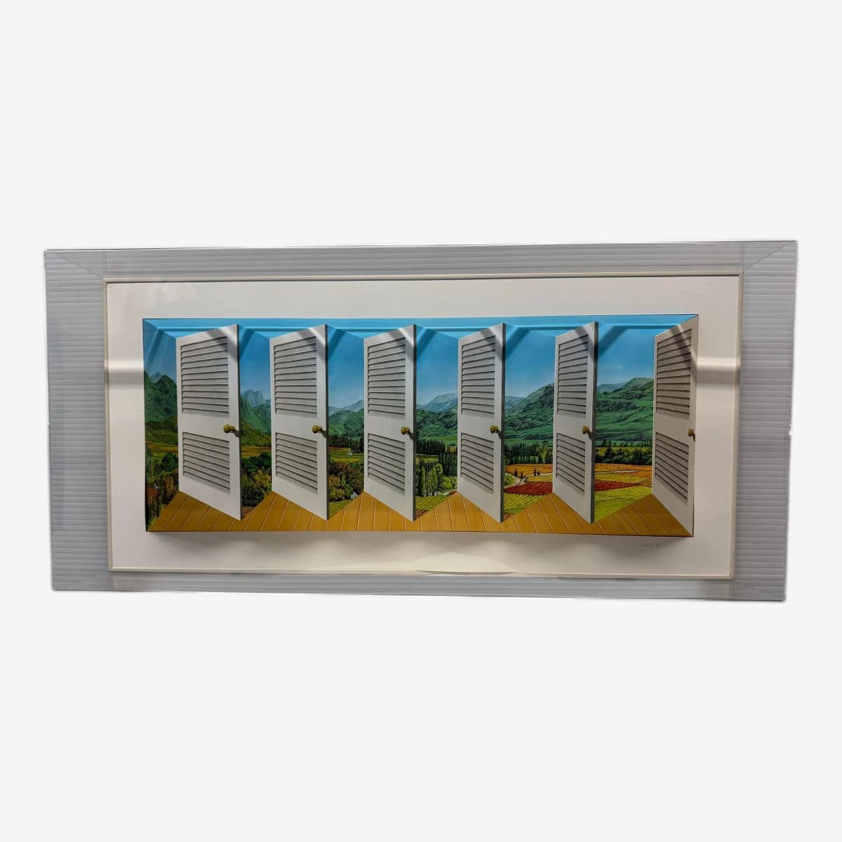 Circa 2003 Patrick Hughes "Shutters" Original Art Work, Signed - Image 1