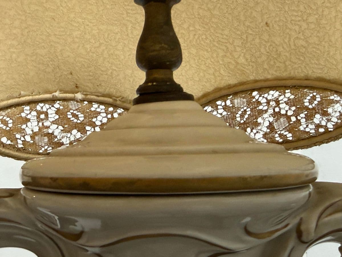 Early 20th Century Italian Capodimonte Style Table Lamp With Original Lamp Shade - Thumbnail 11