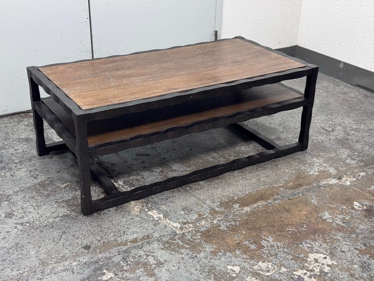 Bassett Furniture Wood + Metal Tiered Coffee Table - Thumbnail 3
