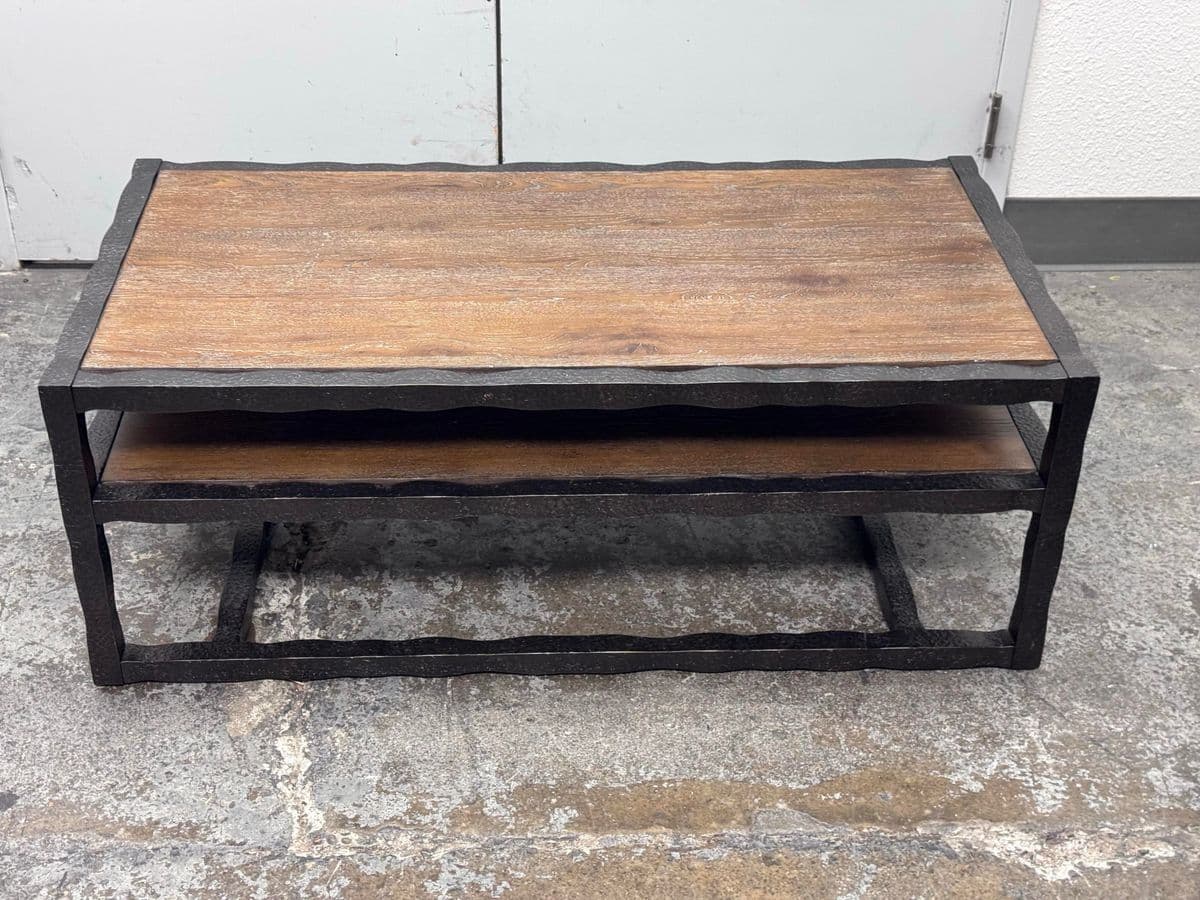 Bassett Furniture Wood + Metal Tiered Coffee Table - Thumbnail 4