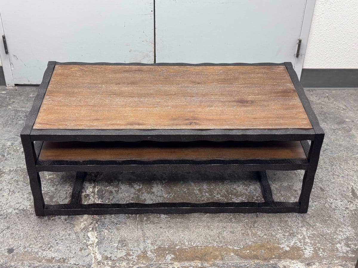 Bassett Furniture Wood + Metal Tiered Coffee Table - Thumbnail 12