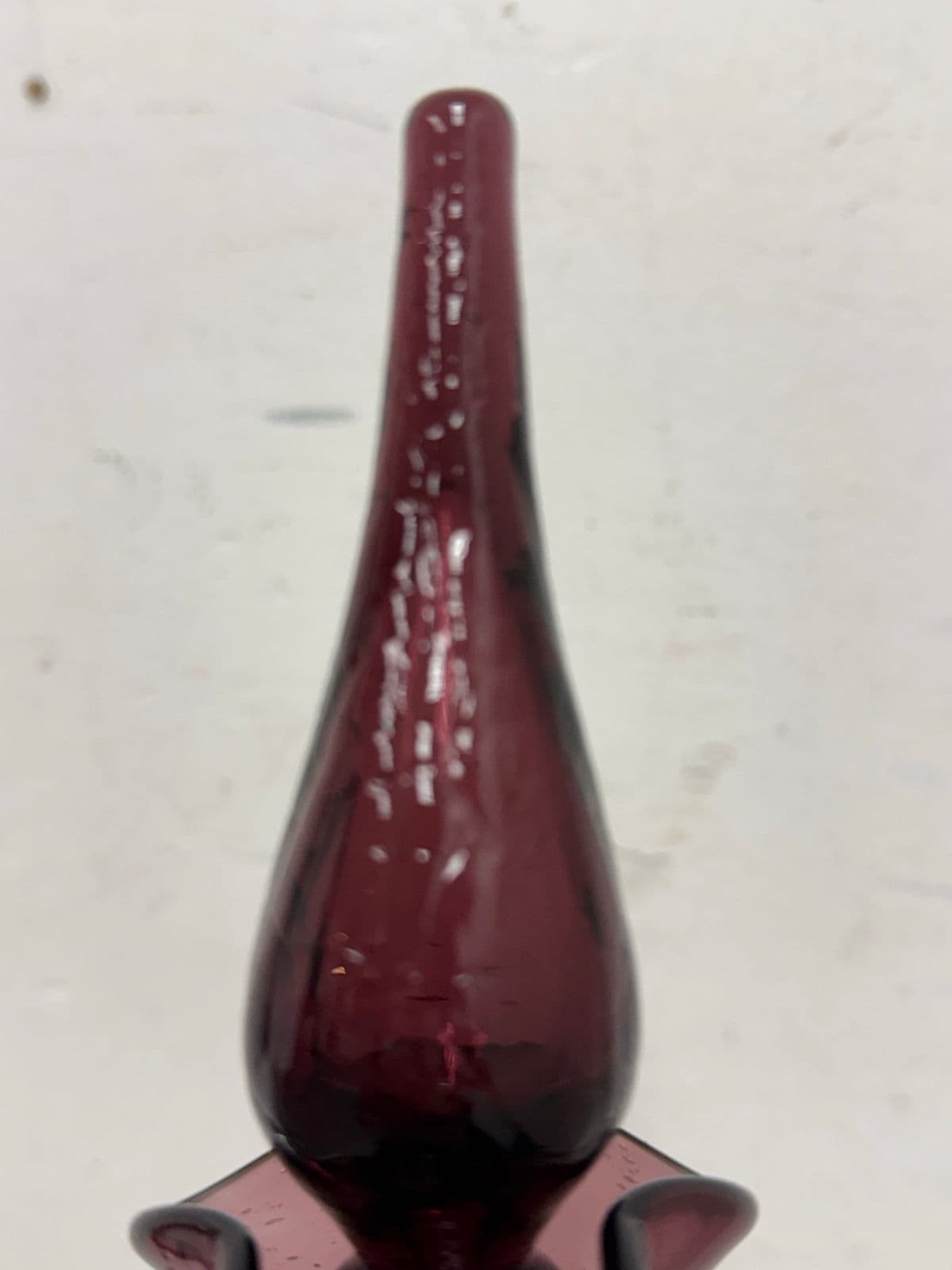 Italian Hand Blown Plum Vessel With Stopper - Thumbnail 6