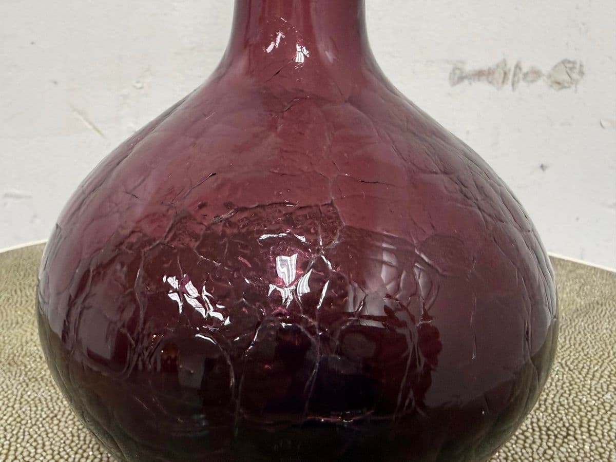 Italian Hand Blown Plum Vessel With Stopper - Thumbnail 12
