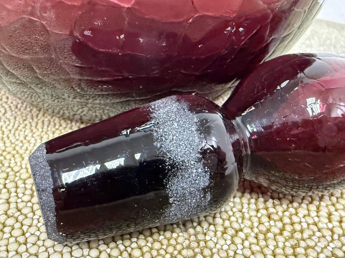 Italian Hand Blown Plum Vessel With Stopper - Thumbnail 9