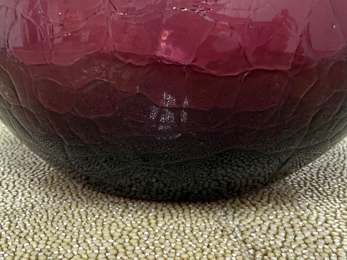 Italian Hand Blown Plum Vessel With Stopper - Thumbnail 13