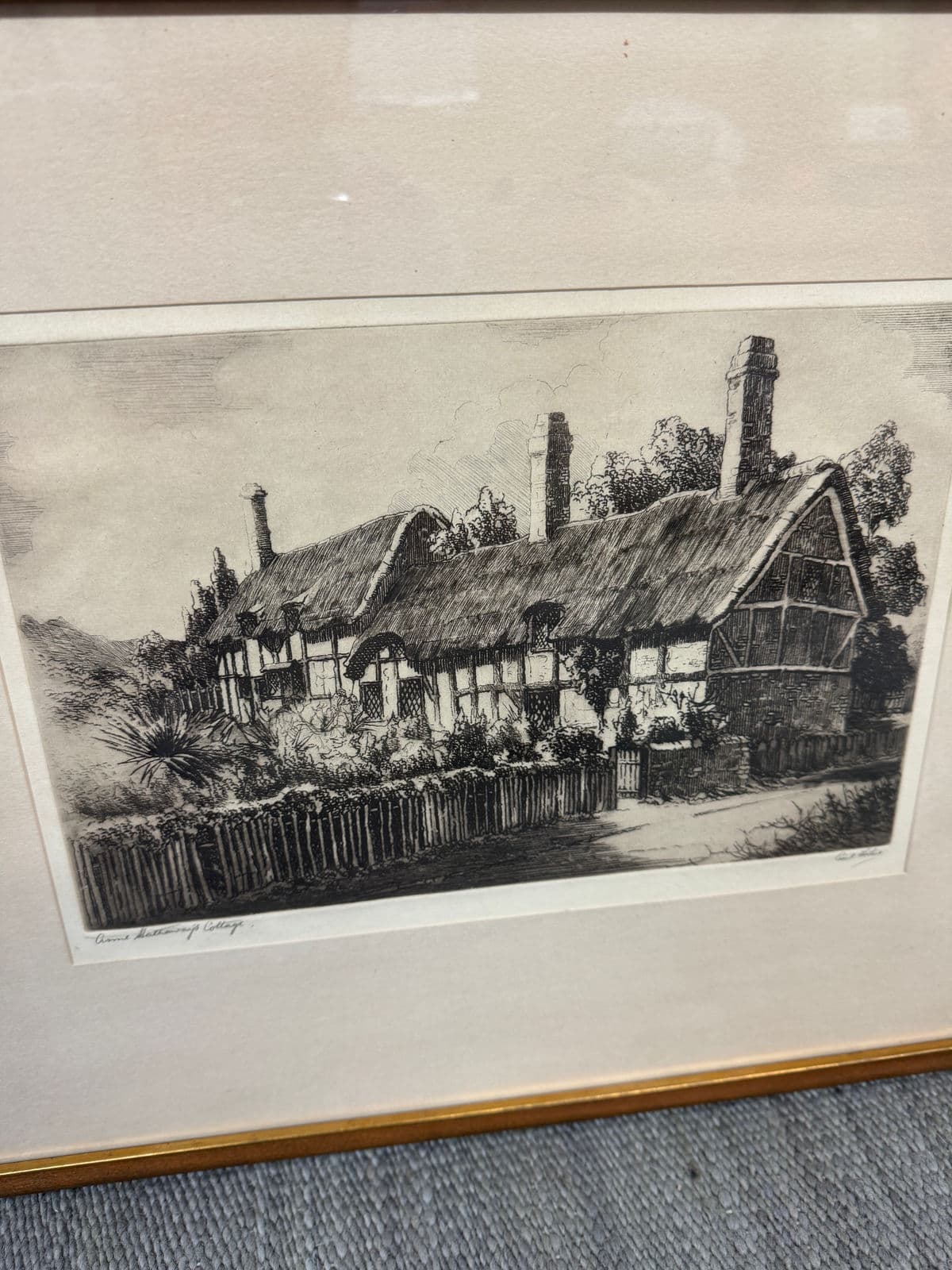 Cecil Forbes for Dickens' Old Curiosity Shop Anne Hathaway's Cottage Etching, Signed - Thumbnail 13