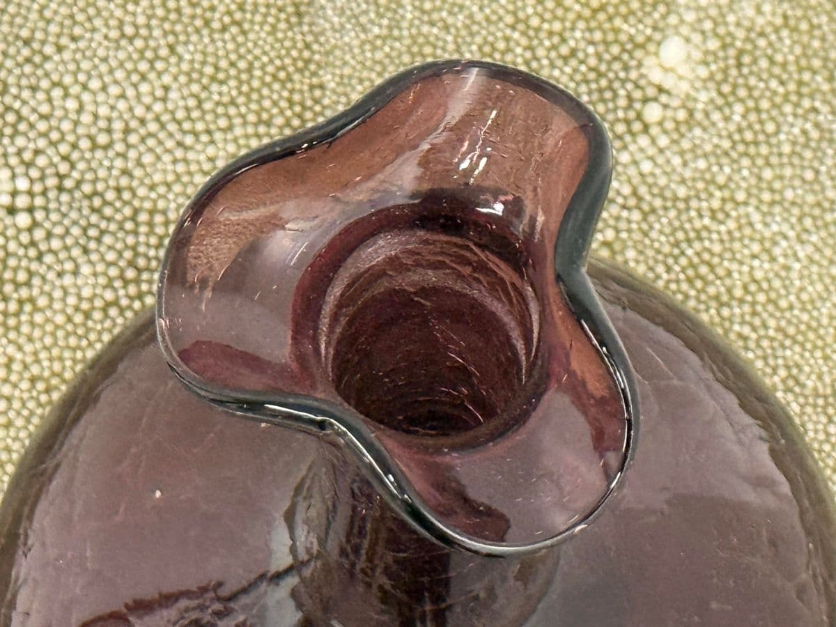 Italian Hand Blown Plum Vessel With Stopper - Thumbnail 7