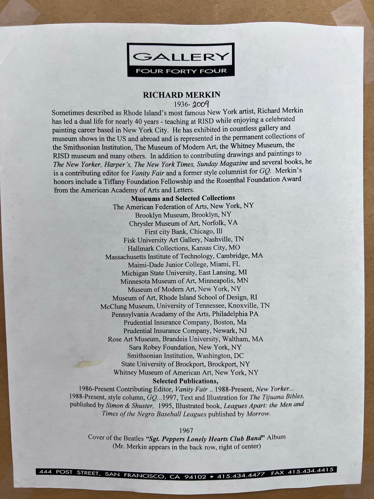 Circa 1965 Richard Merkin "Imaginary Portrait of Michael Frimkiss" Original Mixed Media Art Work, Framed - Thumbnail 13