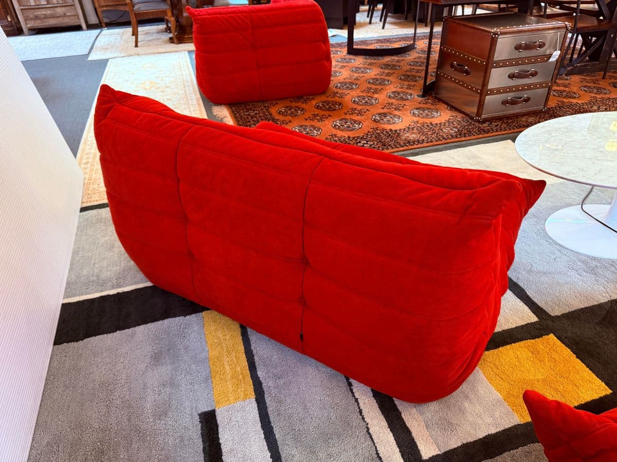 Michel Ducaroy for Ligne Roset Togo Armless Loveseat, Alcantara Goya Red - Thumbnail 6