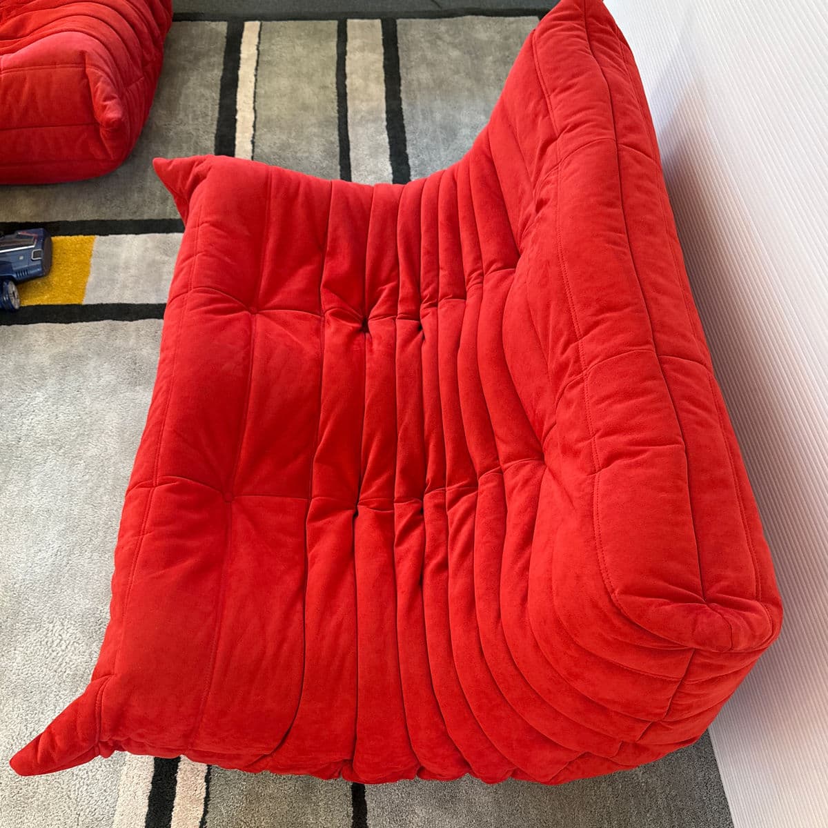 Michel Ducaroy for Ligne Roset Togo Armless Loveseat, Alcantara Goya Red - Thumbnail 4