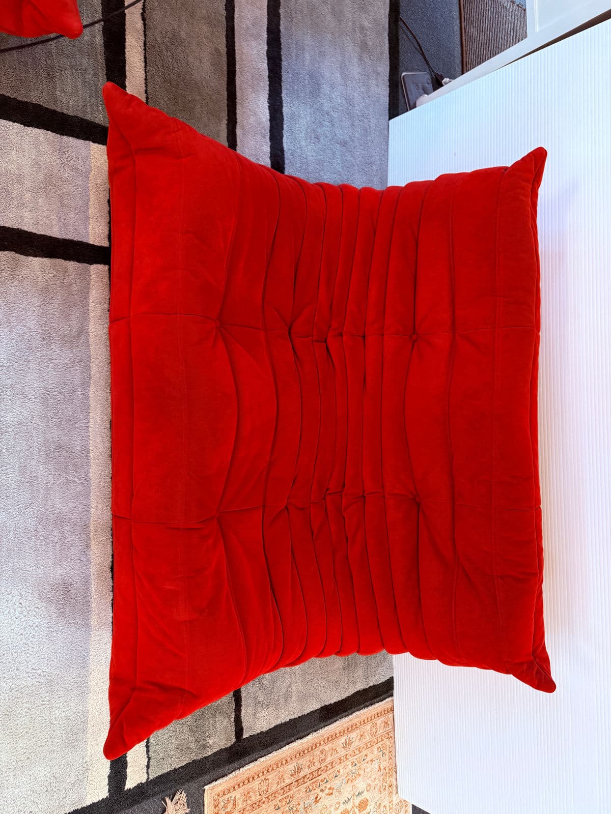 Michel Ducaroy for Ligne Roset Togo Armless Loveseat, Alcantara Goya Red - Thumbnail 8