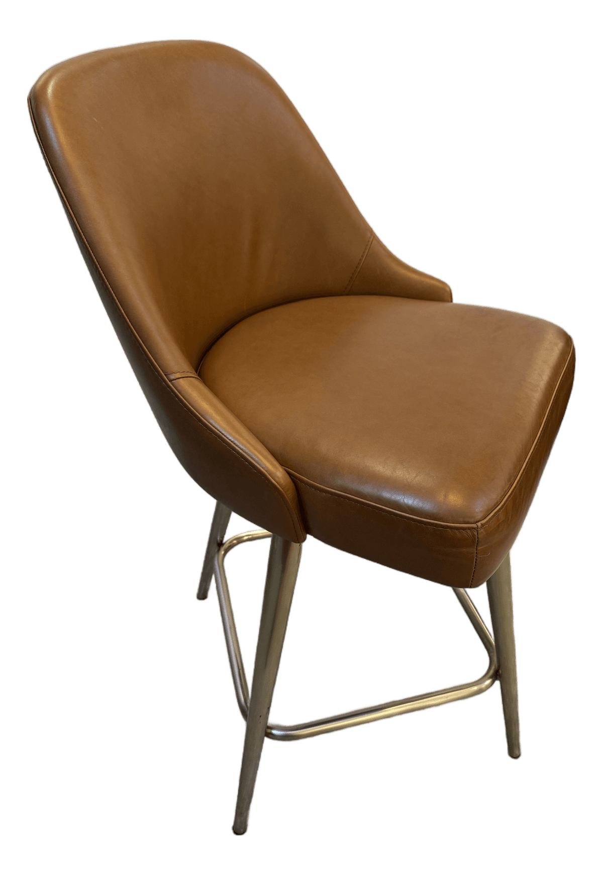 West Elm Mid Century Leather Swivel Counter Stool - Thumbnail 2