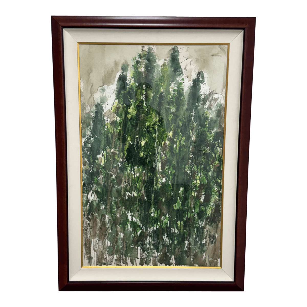 Circa 1936 Artist Fuimark Watercolor Painting - Thumbnail 2